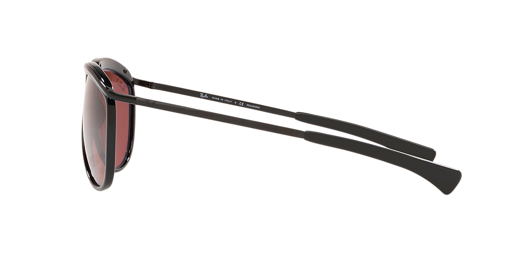RAY-BAN RB2219 Olympian Aviator Black - Unisex Sunglasses, Purple Lens