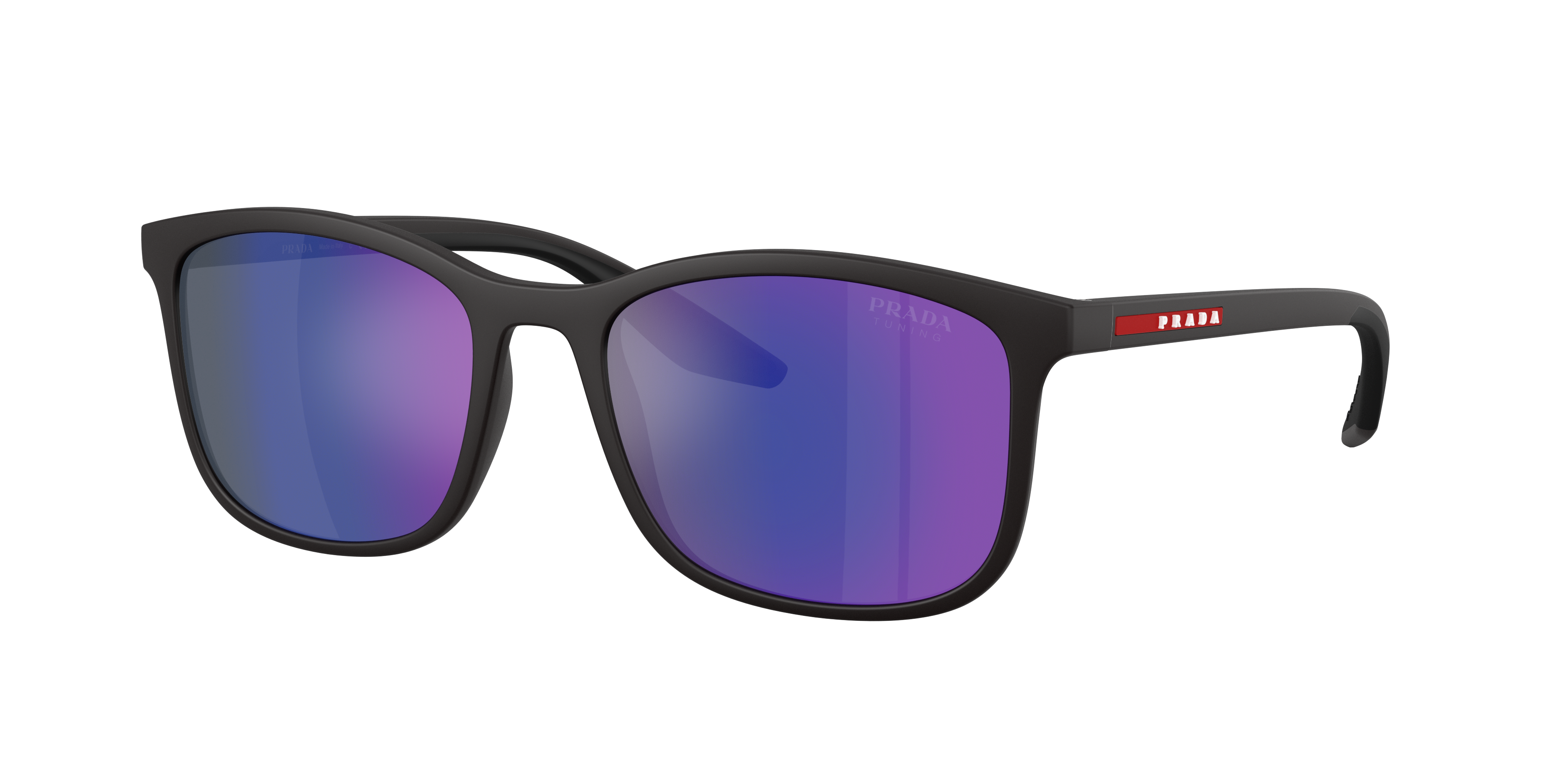 Prada Linea Rossa Man Sunglass PS A08S -  Frame color: Matte Grey, Lens color: Dark Blue Mirror Violet