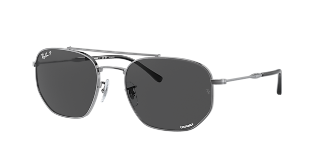 Ray-Ban RB3707 57 Grey & Gunmetal Polarized Sunglasses | Sunglass 