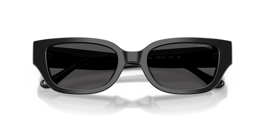 COACH HC8439U CBZ52 Black - Women Luxury Sunglasses, Grey Solid Lens