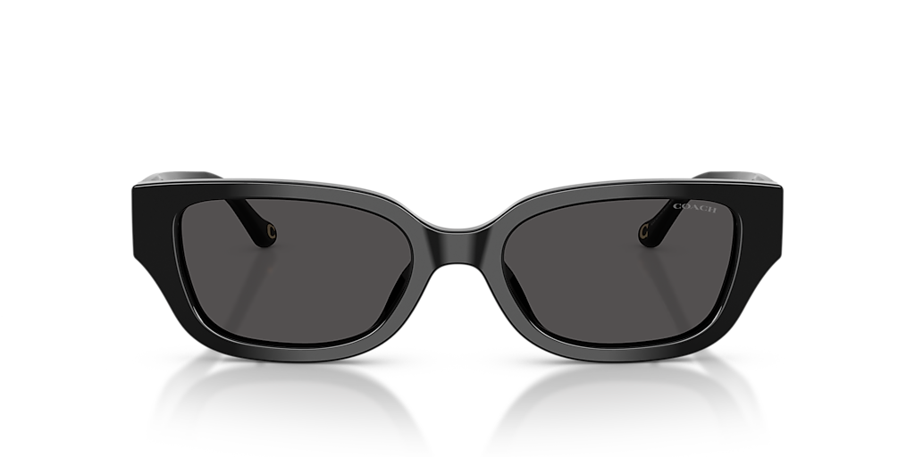 COACH HC8439U CBZ52 Black - Women Luxury Sunglasses, Grey Solid Lens