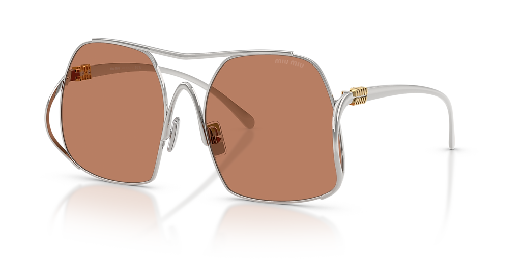 Miu Miu MU A55S XS (57 - 18) with Brown lenses and Silver frame