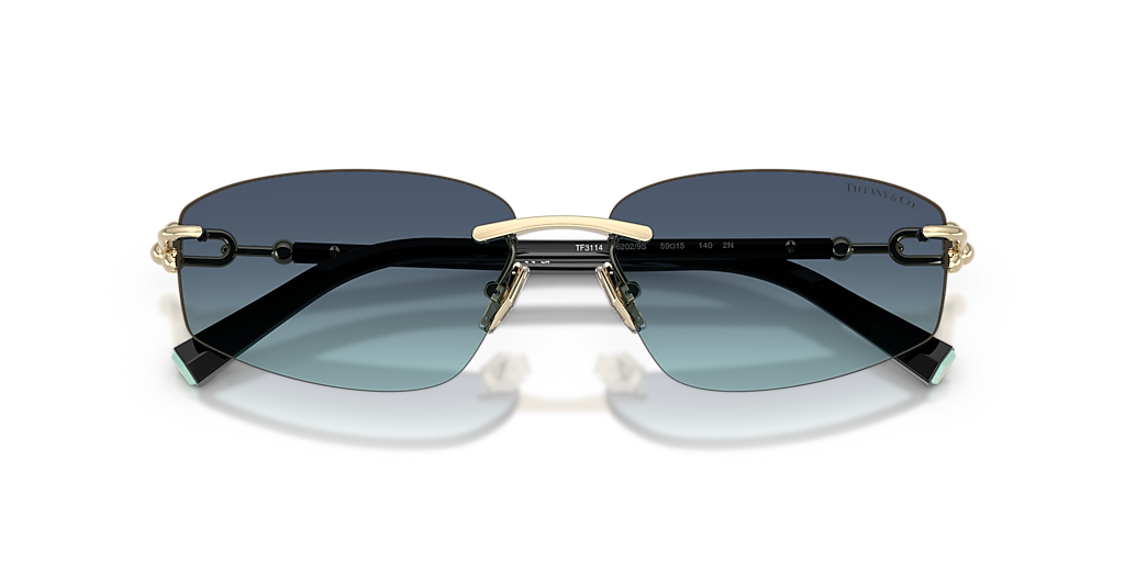 Tiffany & Co. TF3114 L (59 - 15) com Lentes Azul e Armação Ouro