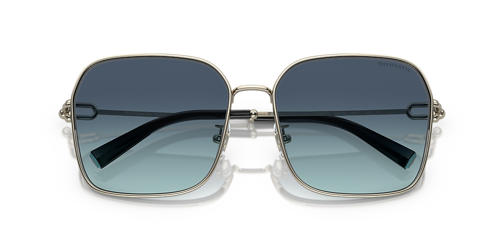 TIFFANY & CO. TF3093D Pale Gold - Women Luxury Sunglasses, Azure Gradient Blue Lens