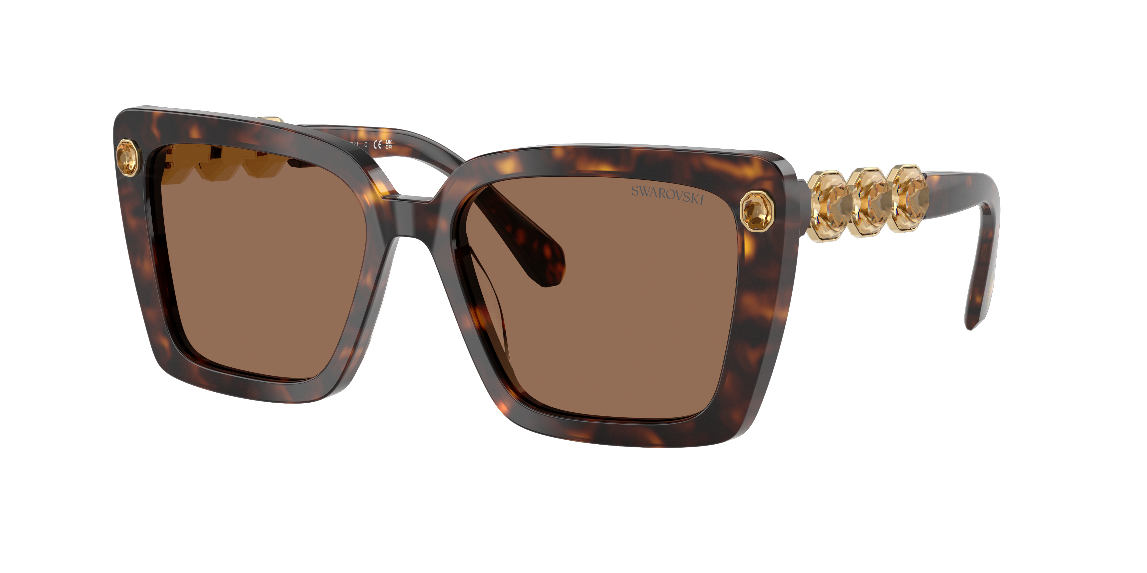 Swarovski Woman Sunglass SK6032 -  Frame color: Havana, Lens color: Dark Brown