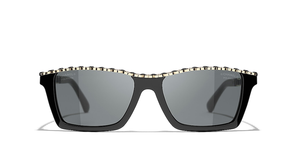 CHANEL シャネル Logo ロゴ レクタングル サングラス CH5548Q Chanel Rectangle Sunglasses CH5548Q XL (54 - 17) with Grey