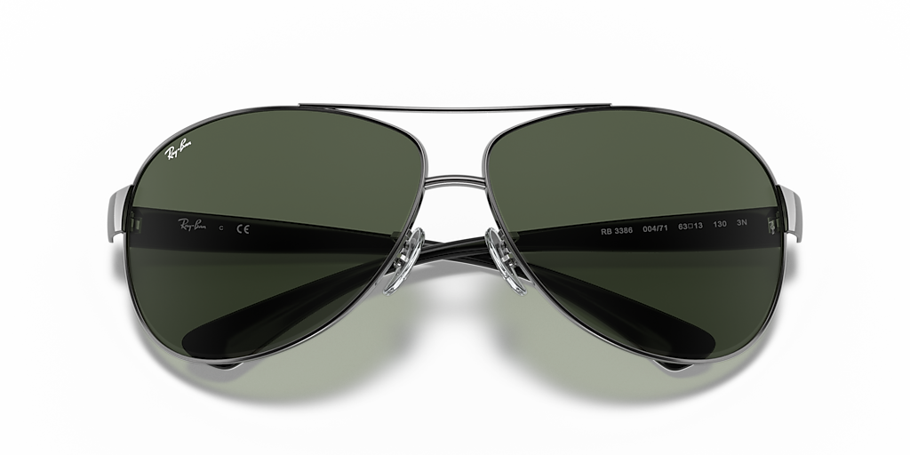 小物 Ray Ban Ray-Ban RB3386 L (63 - 13) with Green lenses and Silver
