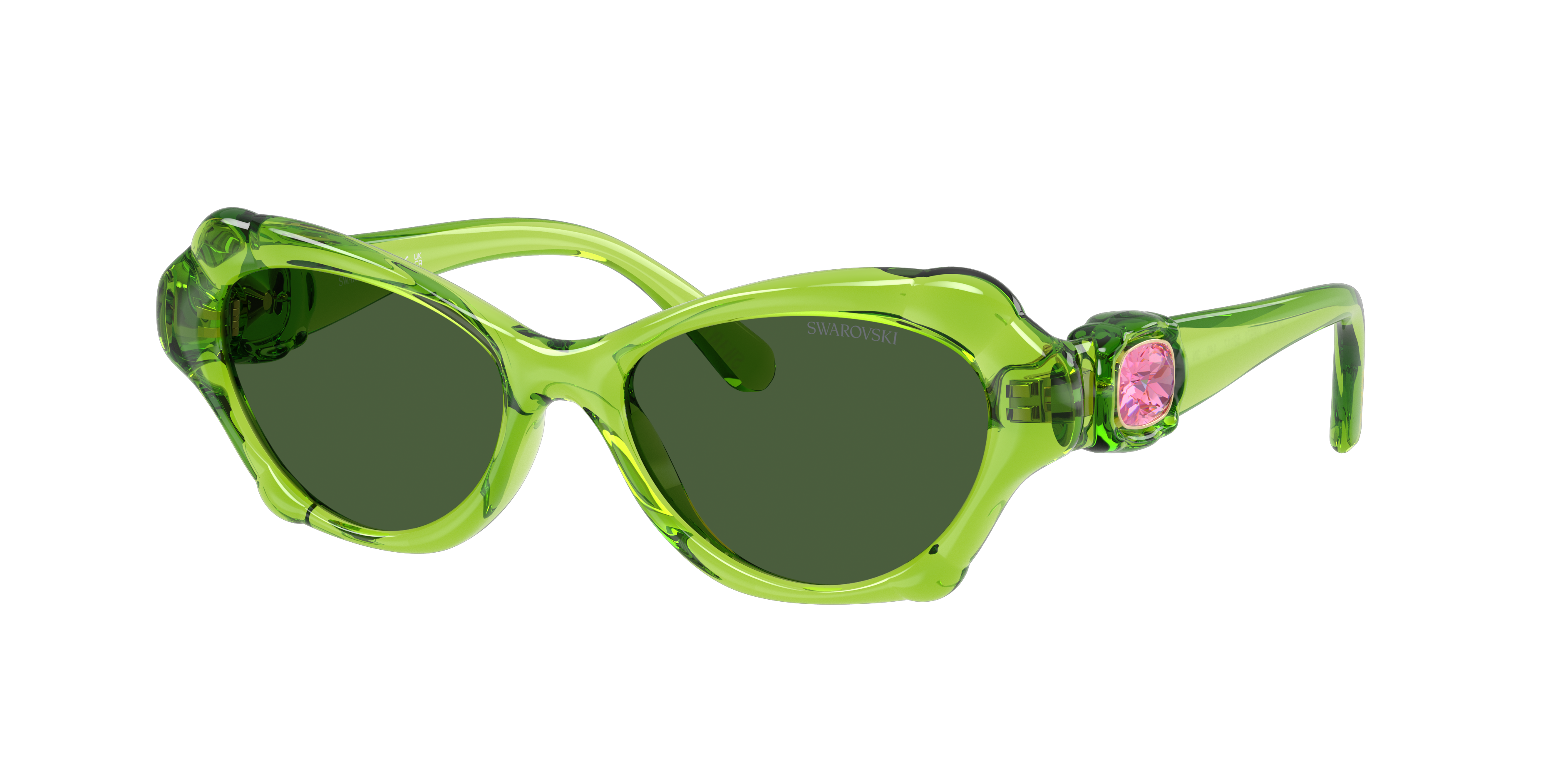 Swarovski Woman Sunglass SK6050 -  Frame color: Transparent Green, Lens color: Dark Green