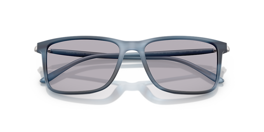 GIORGIO ARMANI AR8218 Matte Striped Blue - Men Sunglasses, Photo Grey Lens