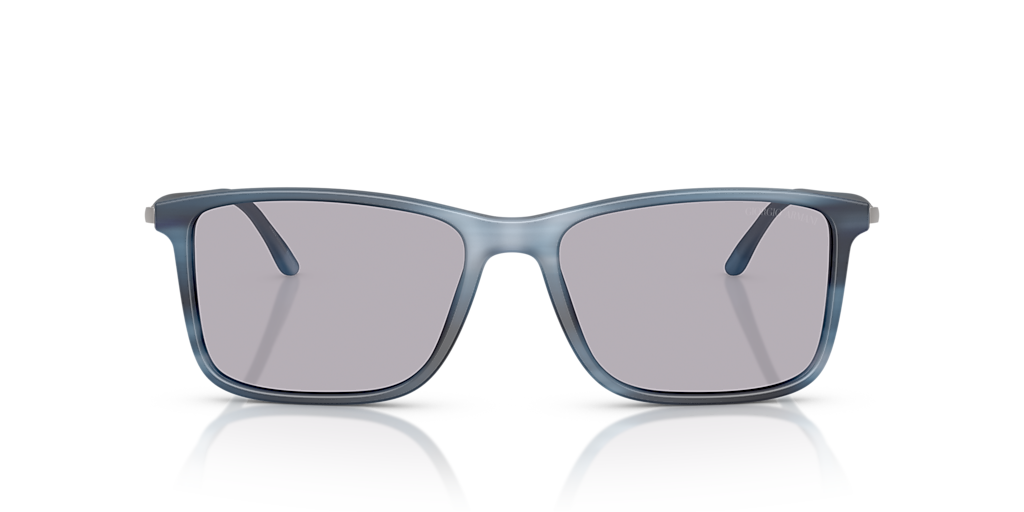 GIORGIO ARMANI AR8218 Matte Striped Blue - Men Sunglasses, Photo Grey Lens