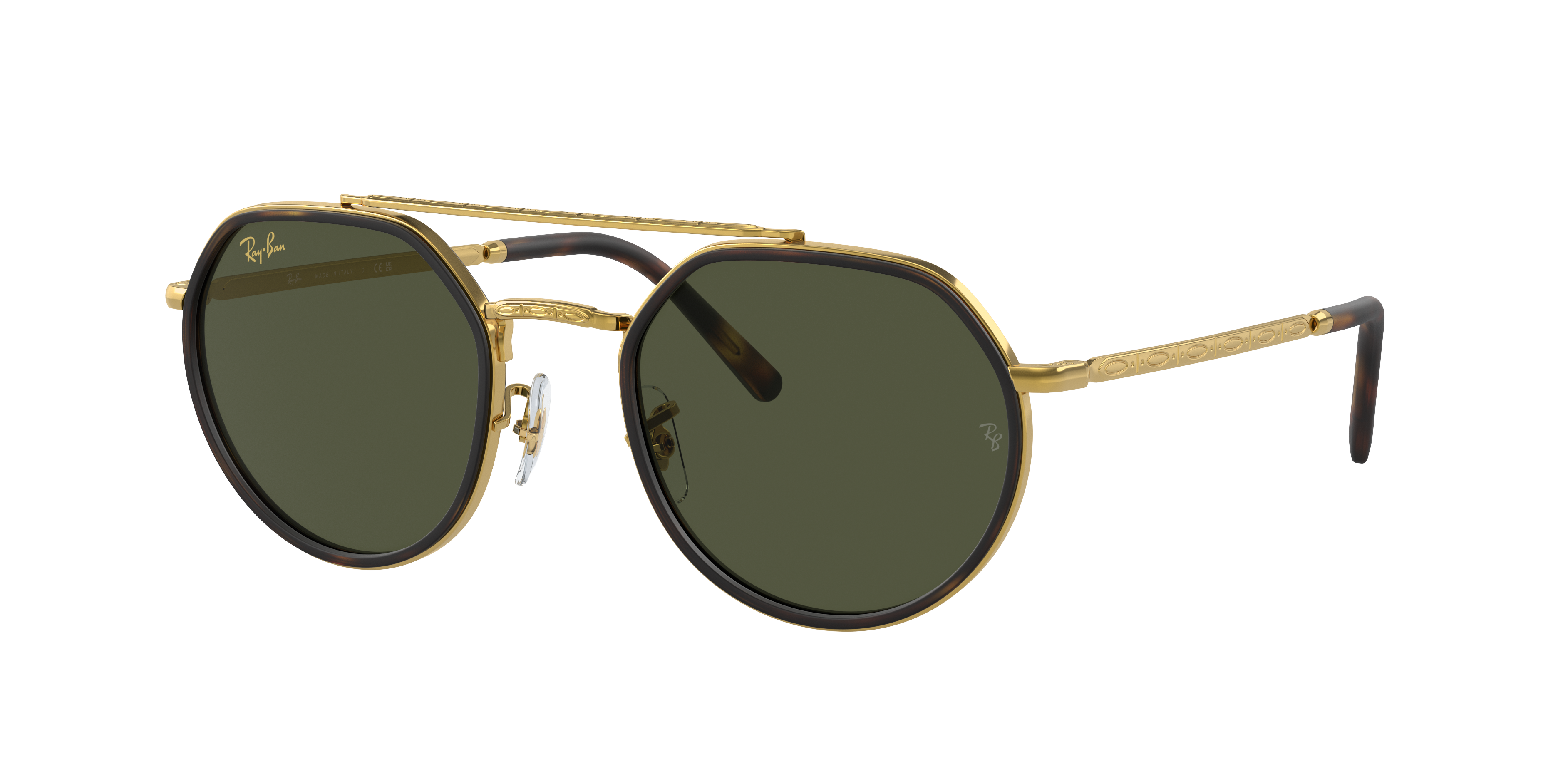 Ray-Ban Unisex Sunglass RB3765 -  Frame color: Legend Gold, Lens color: Green