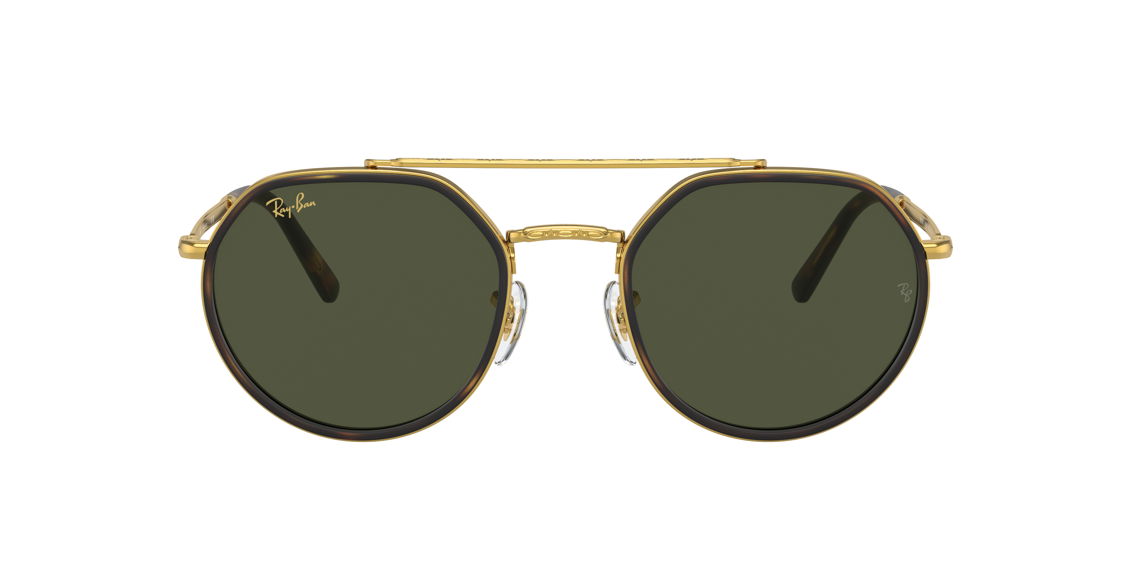 Ray-Ban RB 5635 サングラス ゴールド Ray-Ban RB3556N Octagonal Classic L (53 - 21) with Green lenses