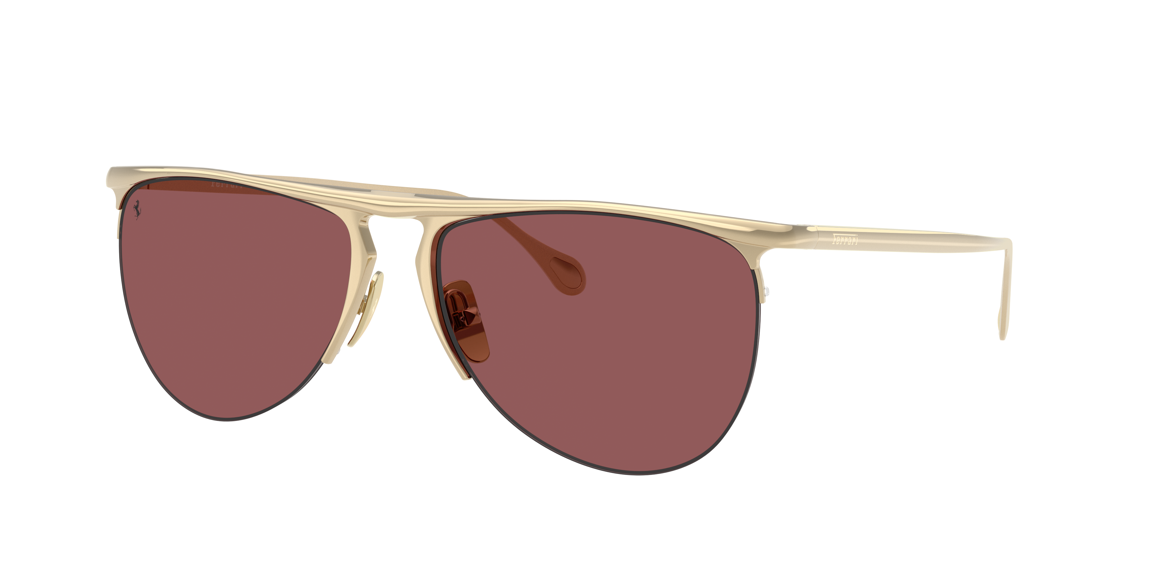 Ferrari Unisex Sunglass FH1016 -  Frame color: Pale Gold, Lens color: Bordeaux