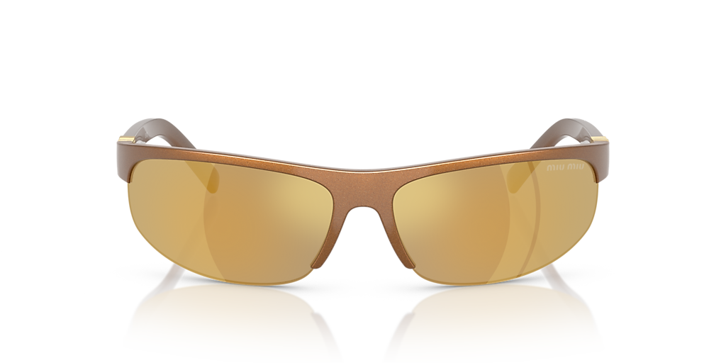 Miu Miu MU A02S M (70 - 14) with Gold lenses and Brown frame