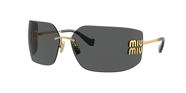 Miu Miu MU 54YS 80 Dunkelgrau & Gold Sunglasses | Sunglass Hut 