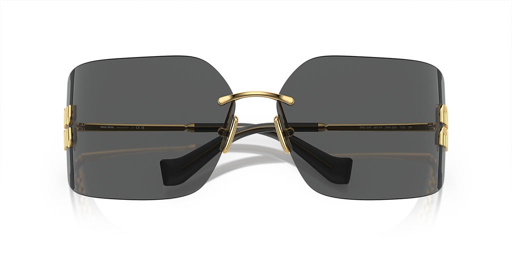 MiuMiu◆ミラー サングラス ロゴ MU54YS Miu Miu MU 54YS L (80 - 14) with Grey lenses and Gold frame