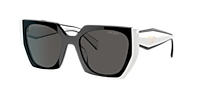 PRADA PR 15WS Black/Talc - Women Luxury Sunglasses, Dark Grey Lens