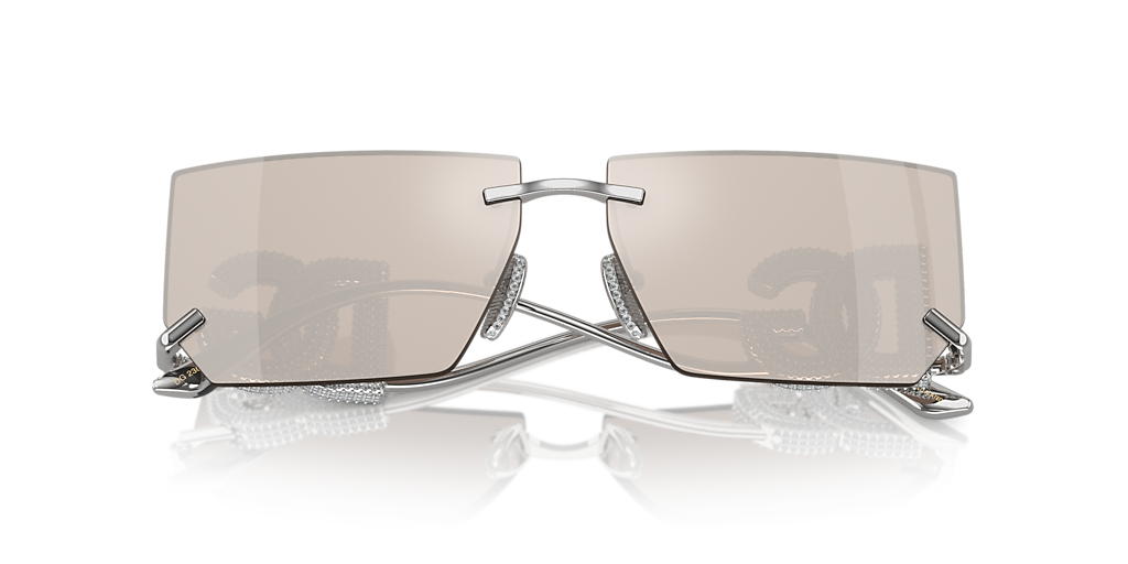 DOLCE&GABBANA DG2304B Silver - Women Luxury Sunglasses, Clear Mirror Real Platinum Lens