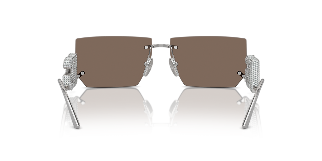 DOLCE&GABBANA DG2304B Silver - Women Luxury Sunglasses, Clear Mirror Real Platinum Lens