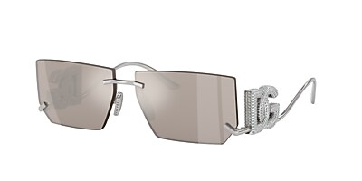 Dolce&Gabbana DG2304B 60 Clear Mirror Real Platinum & Silver 