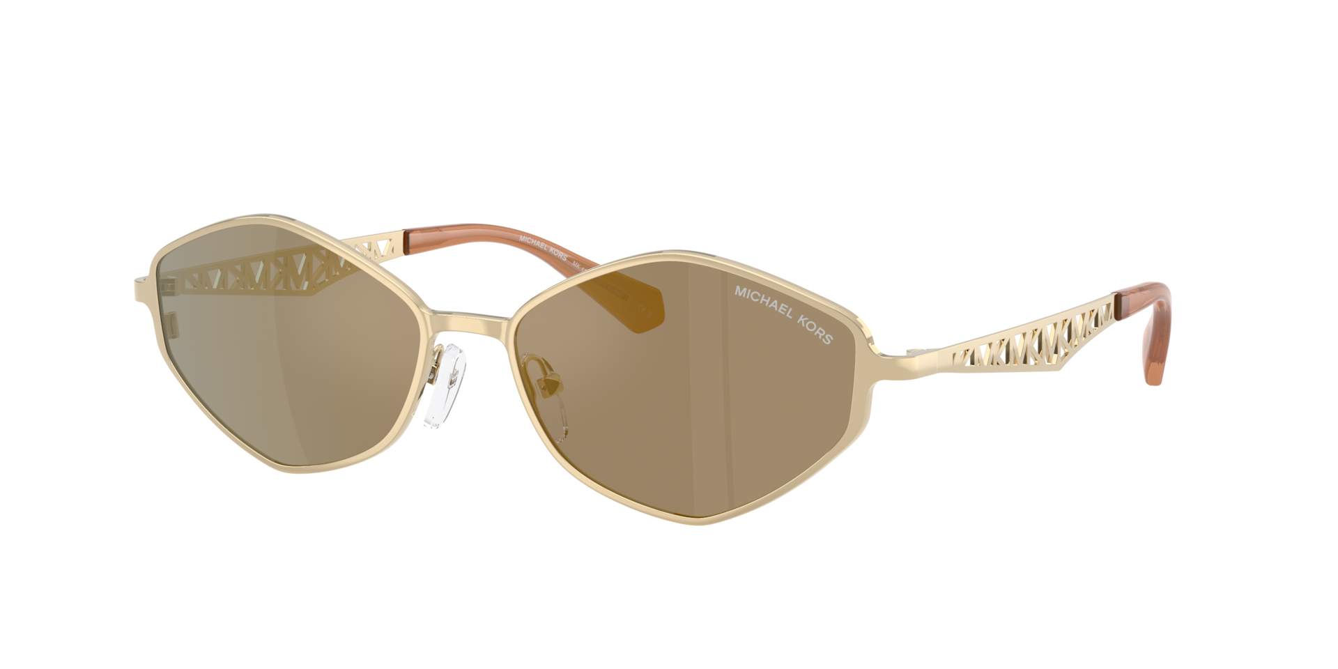 NEW Michael Kors 11681Z Aviator Gold Frame Sunglasses 0MK1165 Michael Kors Sunglasses 10143H Light Gold Shiny  main image 3