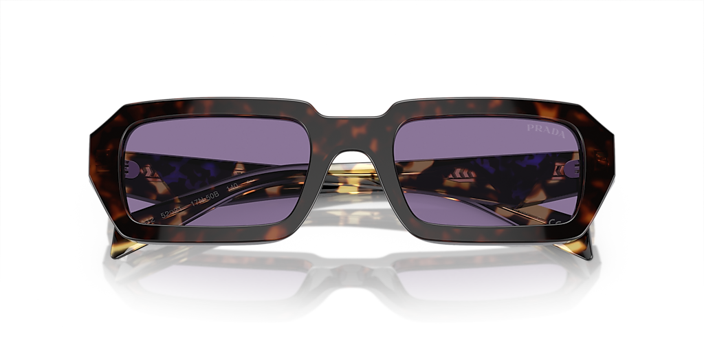 PRADA PR A12S Havana - Women Luxury Sunglasses, Violet Mirror Silver Internal Lens