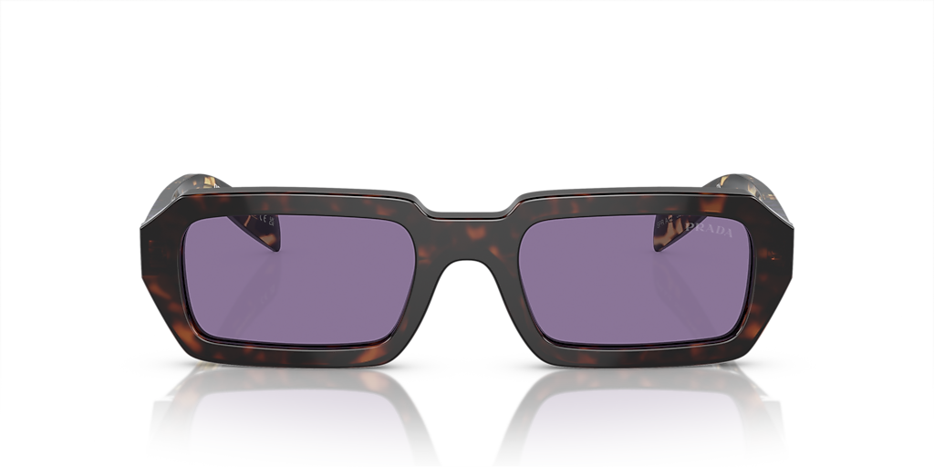PRADA PR A12S Havana - Women Luxury Sunglasses, Violet Mirror Silver Internal Lens
