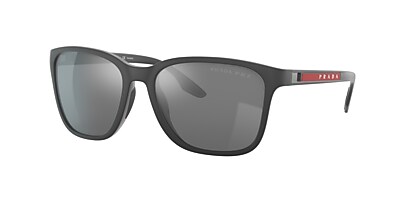 Prada Linea Rossa PS 02WS 57 Polar Dunkelgrau & Gummi Schwarz  