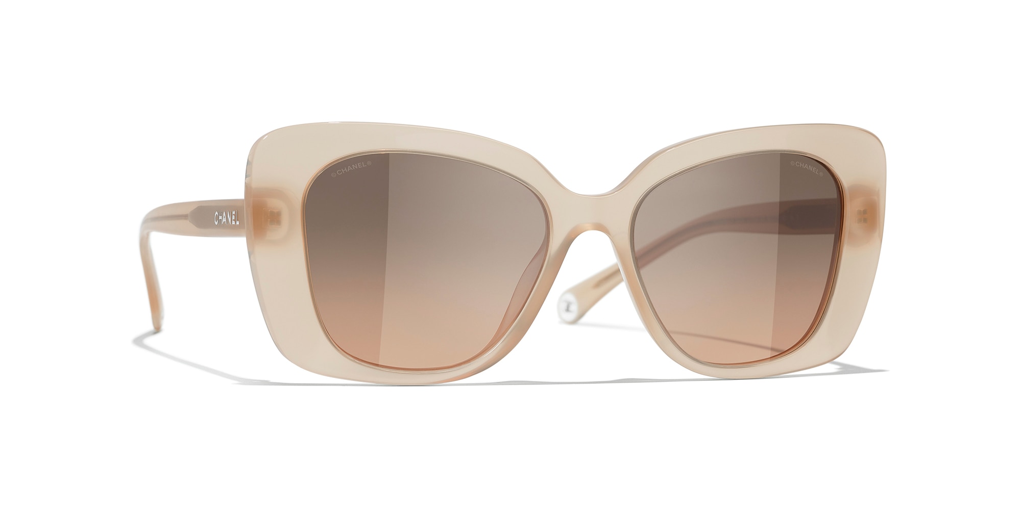 Chanel Rectangle Sunglasses CH5504 M (53 - 17) with Brown lenses and Brown  frame | Sunglass Hut®