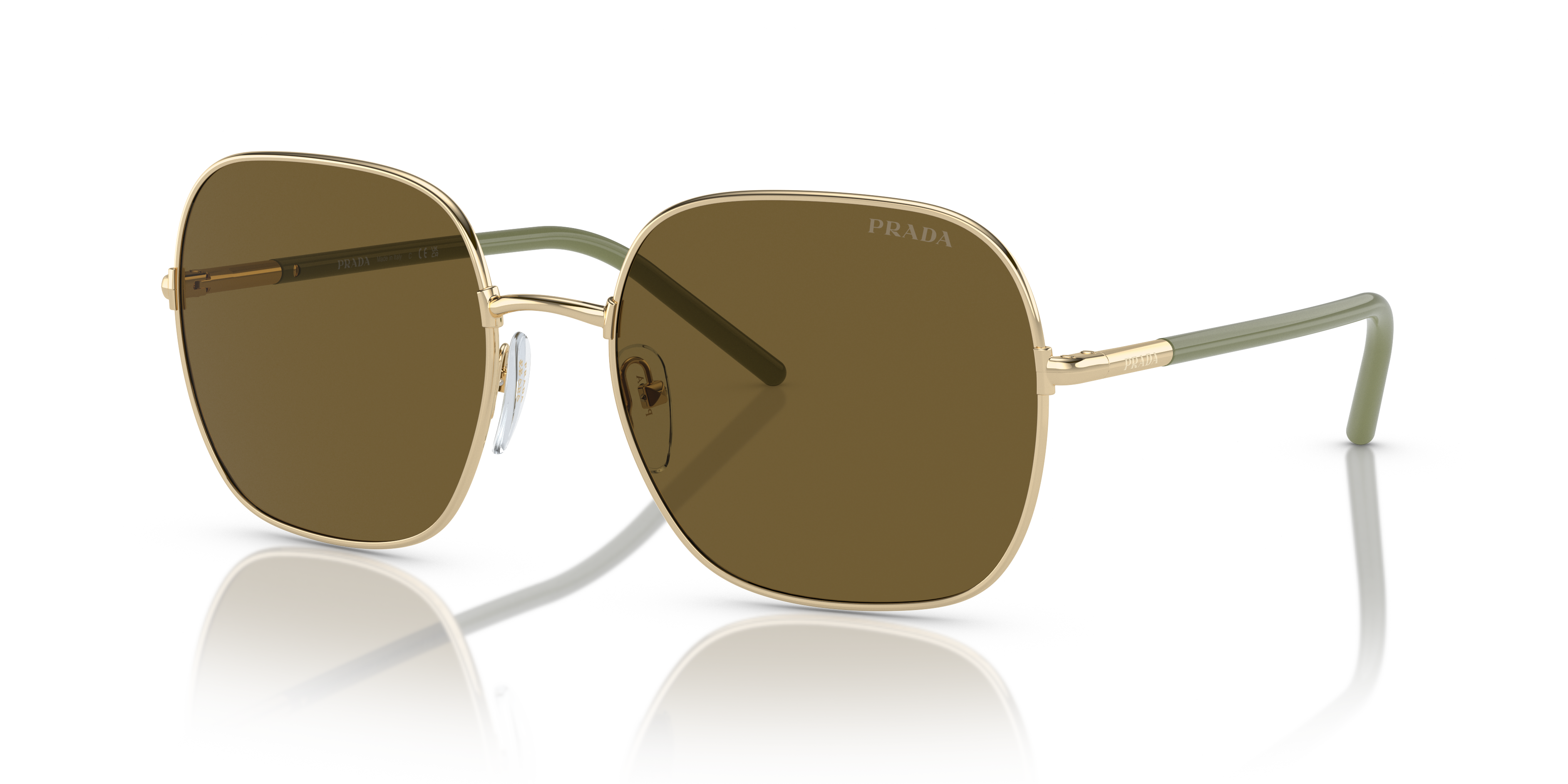 Prada PR 67XS XL (58 - 19) with Brown lenses and Gold frame