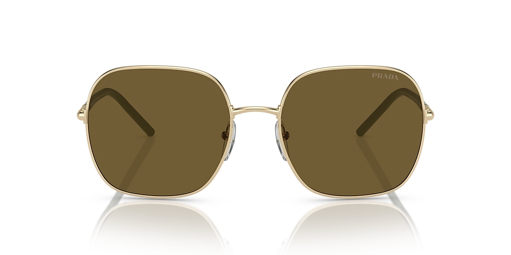 【極美品】PRADA sunglasses gold brown logo Prada Geometric Sunglasses Gold/Brown (SPRA51) in Metal with