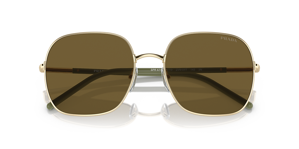 Prada PR 67XS XL (58 - 19) with Brown lenses and Gold frame