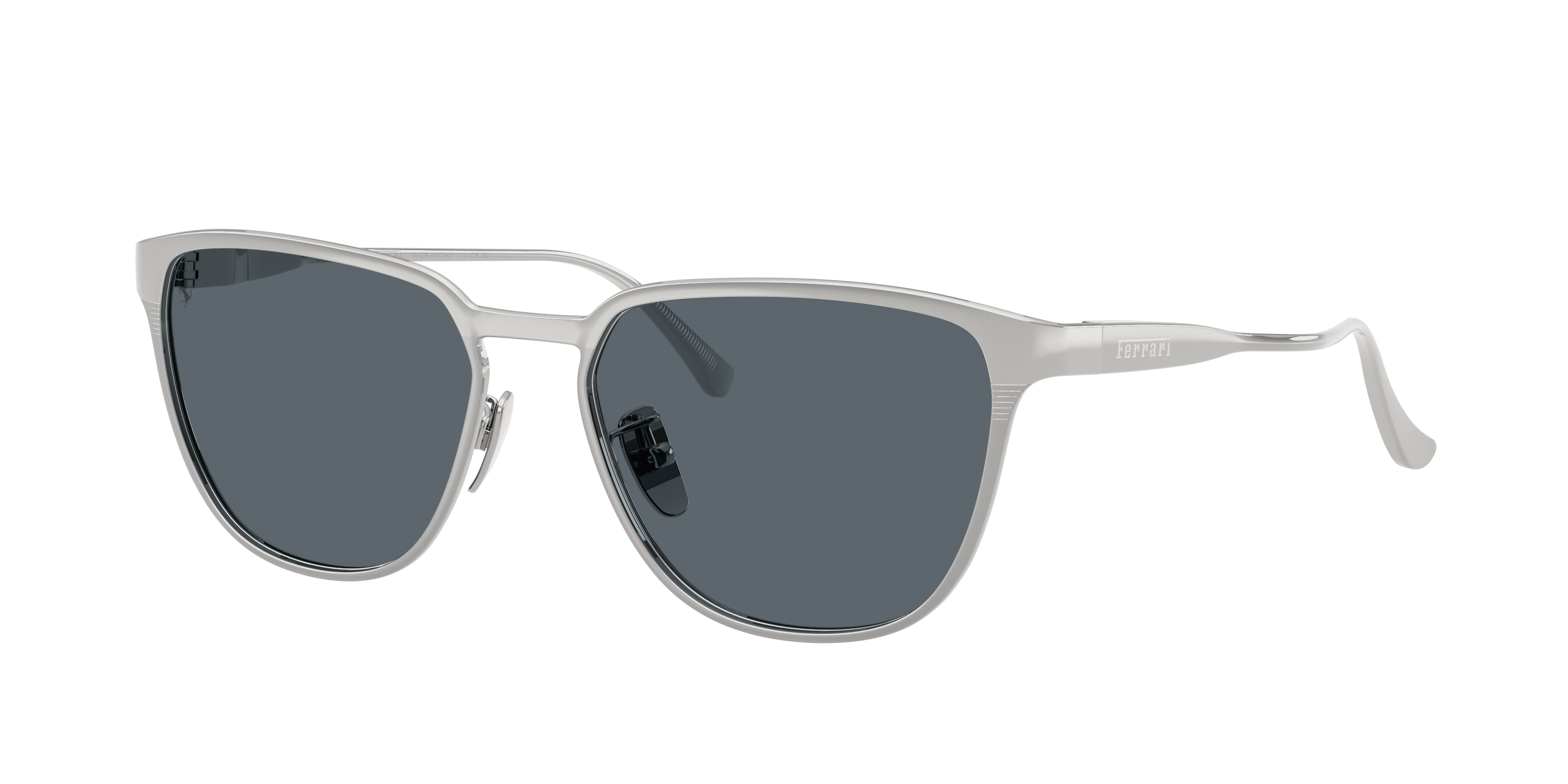 Ferrari Unisex Sunglass FH1032D -  Frame color: Silver Matte, Lens color: Blue Crystal