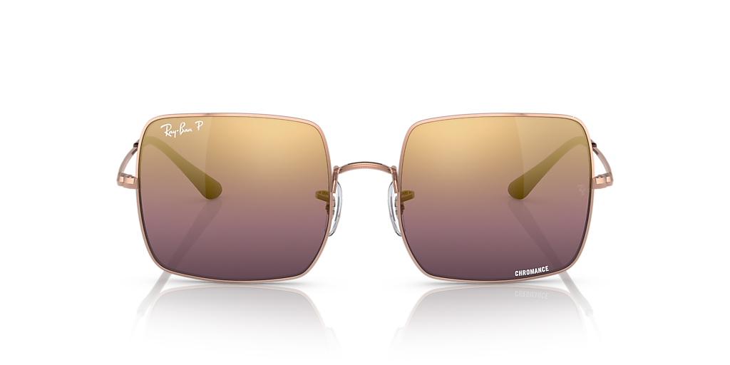 RAY-BAN RB1971 Square 1971 Chromance Rose Gold - Women Sunglasses, Red Lens