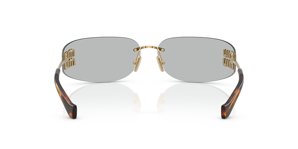MIU MIU MU A51S Gold - Women Luxury Sunglasses, Light Grey Lens