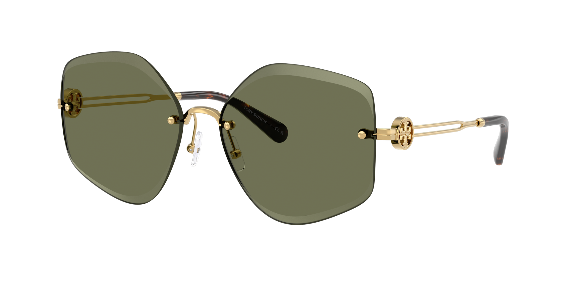 Tory Burch Woman Sunglass TY6111 -  Frame color: Shiny Gold, Lens color: Dark Green