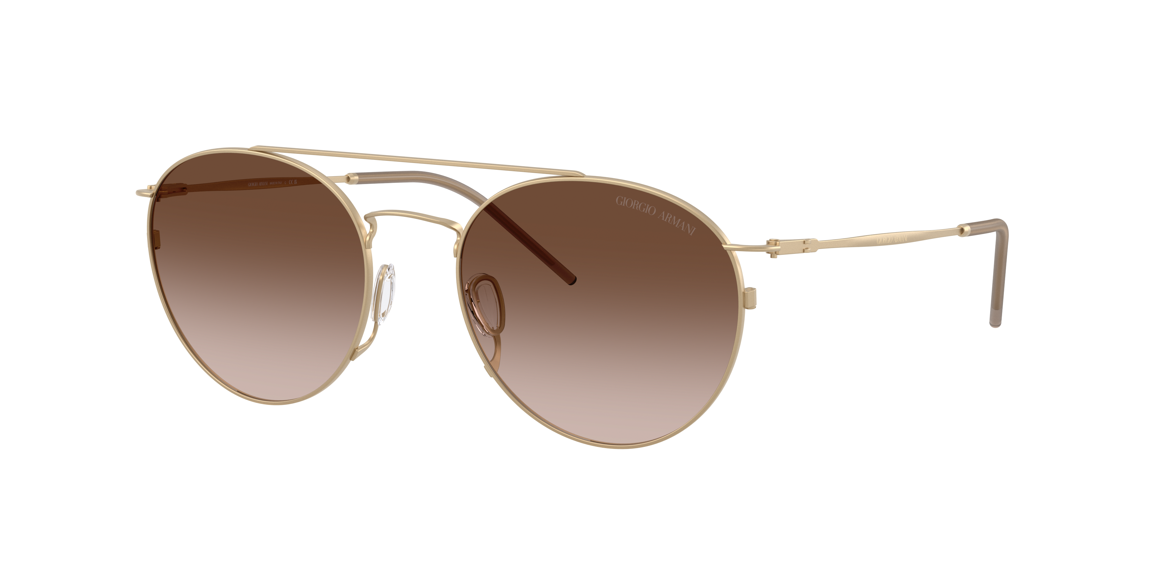 Giorgio Armani Man Sunglass AR6183 -  Frame color: Matte Pale Gold, Lens color: Gradient Brown