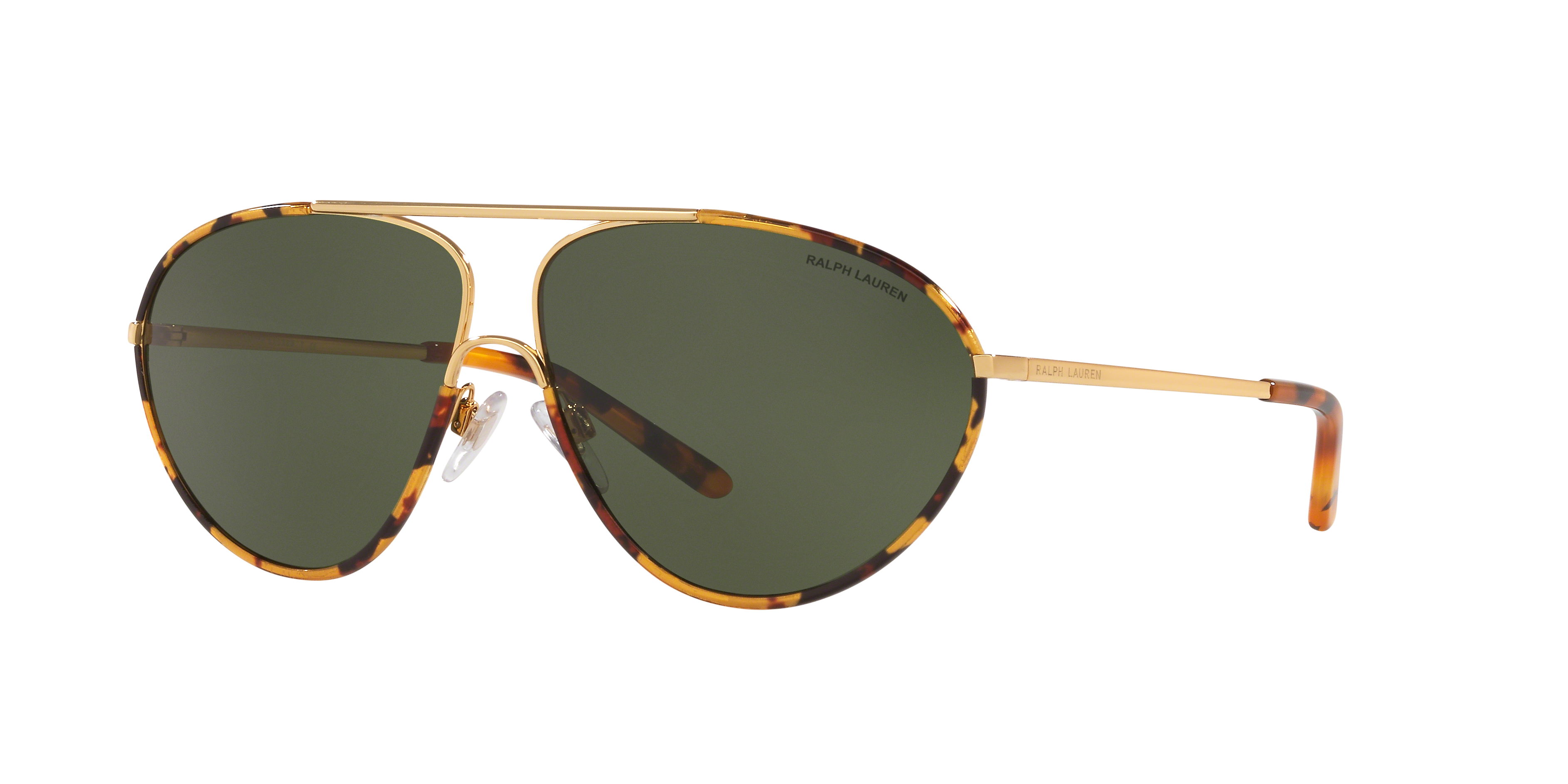 Ralph Lauren Woman Sunglass RL7066J -  Frame color: Shiny Gold / Antique Havana, Lens color: Bottle Green