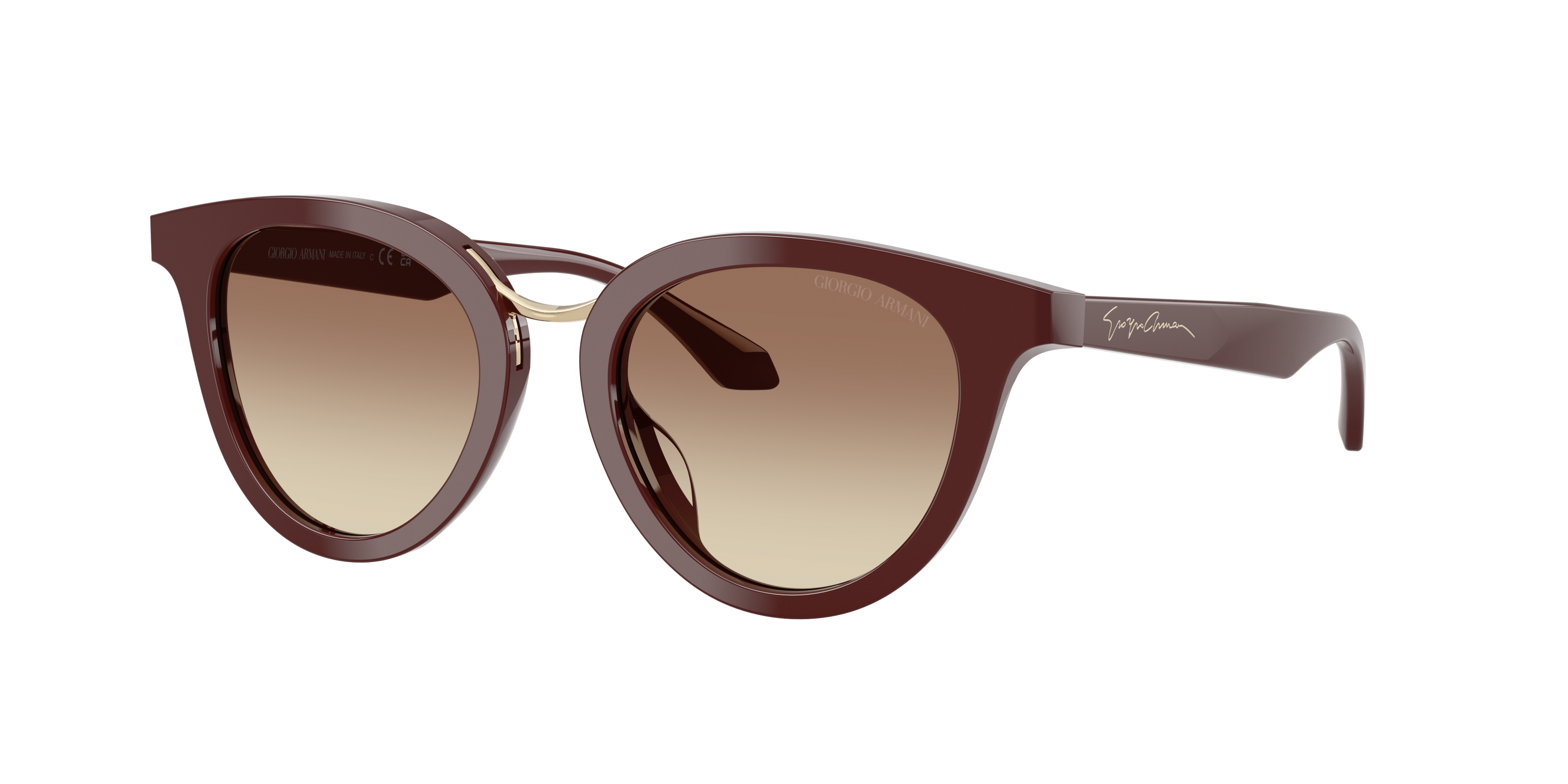 Giorgio Armani Damen Braun Verlaufstönung Frau Sunglass Ar8252u - Rahmenfarbe: Burgunderrot, Linsenfarbe: