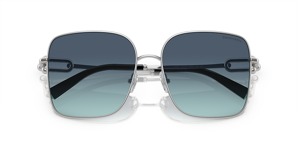 TIFFANY & CO. TF3094 Silver - Women Luxury Sunglasses, Azure Gradient Blue Lens