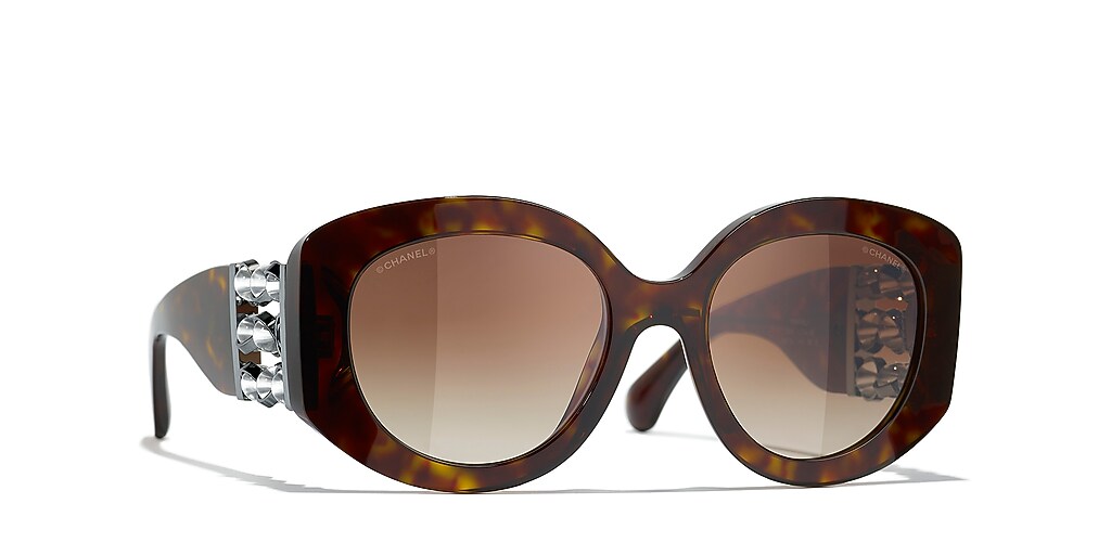 CHANEL 
Oval Sunglasses CH5543A
Full Inclusion Chanel Oval Sunglasses CH5543 M (54 - 20) with Green lenses  main image 2