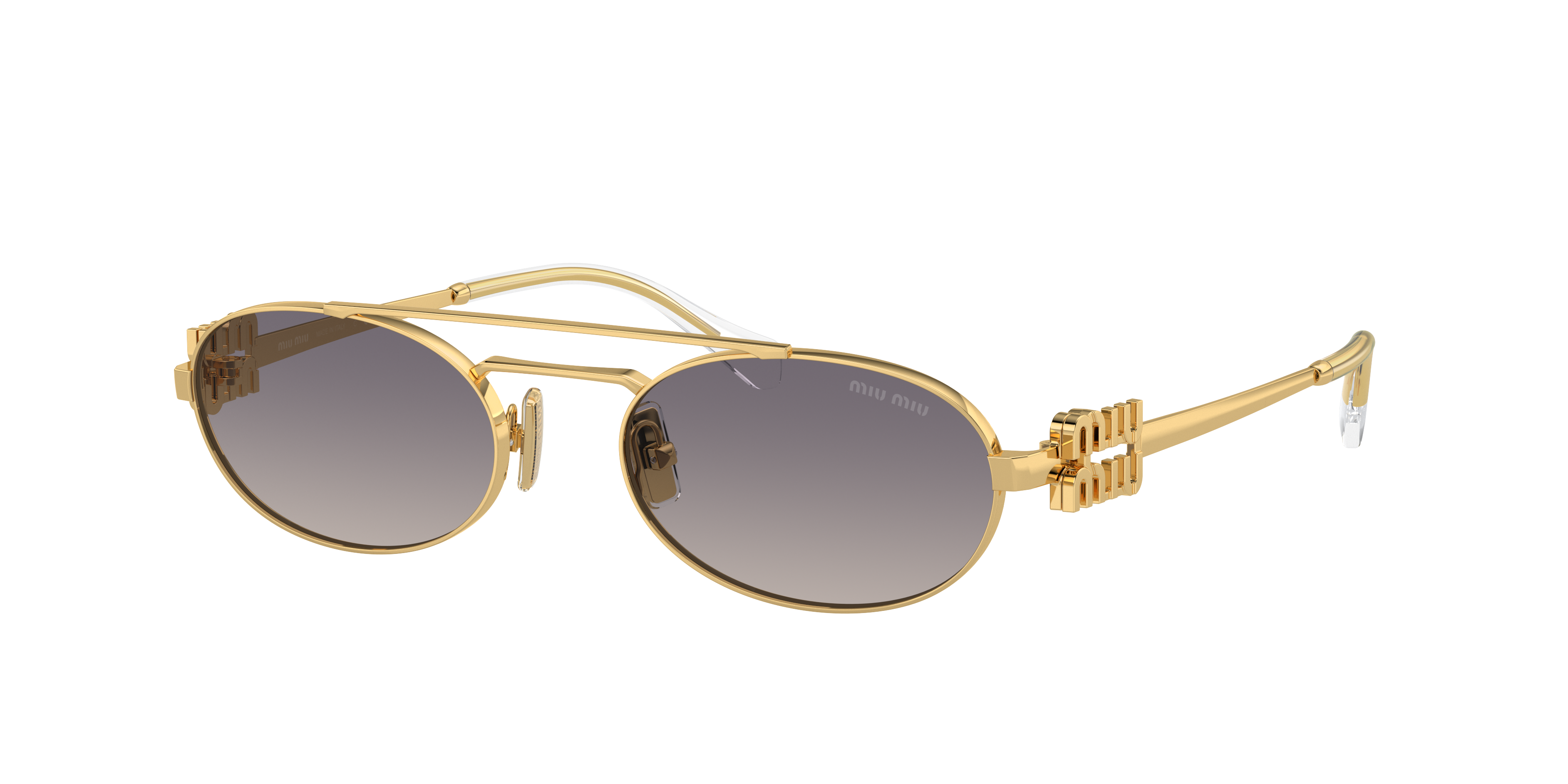 Miu Miu Woman Sunglass MU 54ZS -  Frame color: Gold, Lens color: Grey Gradient Mirror