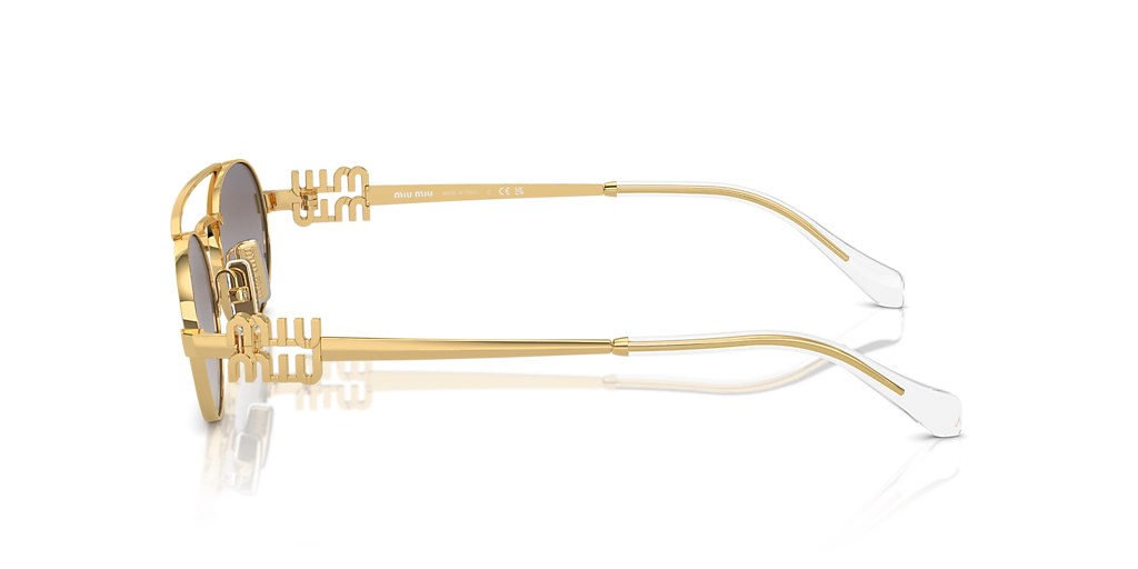 MIU MIU MU 54ZS Gold - Women Luxury Sunglasses, Grey Gradient Mirror Lens