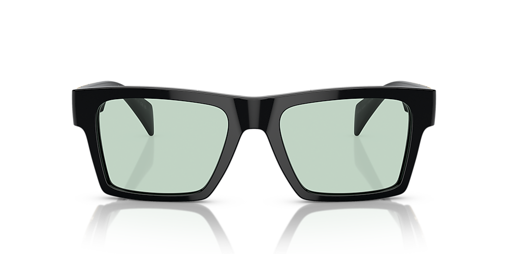 VERSACE VE4445 Black - Men Luxury Sunglasses, Photo Green Lens