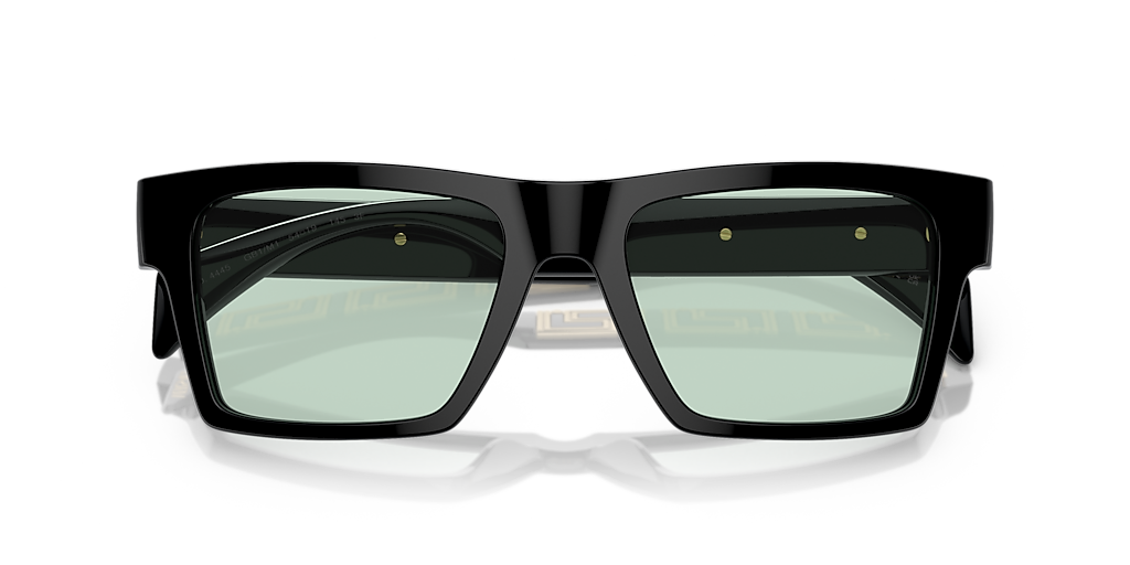 VERSACE VE4445 Black - Men Luxury Sunglasses, Photo Green Lens