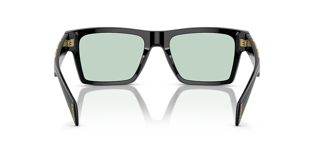 VERSACE VE4445 Black - Men Luxury Sunglasses, Photo Green Lens
