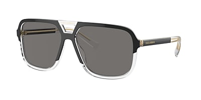 Dolce&Gabbana DG4354 58 Dunkelgrau & Oben Schwarz auf Crystal 
