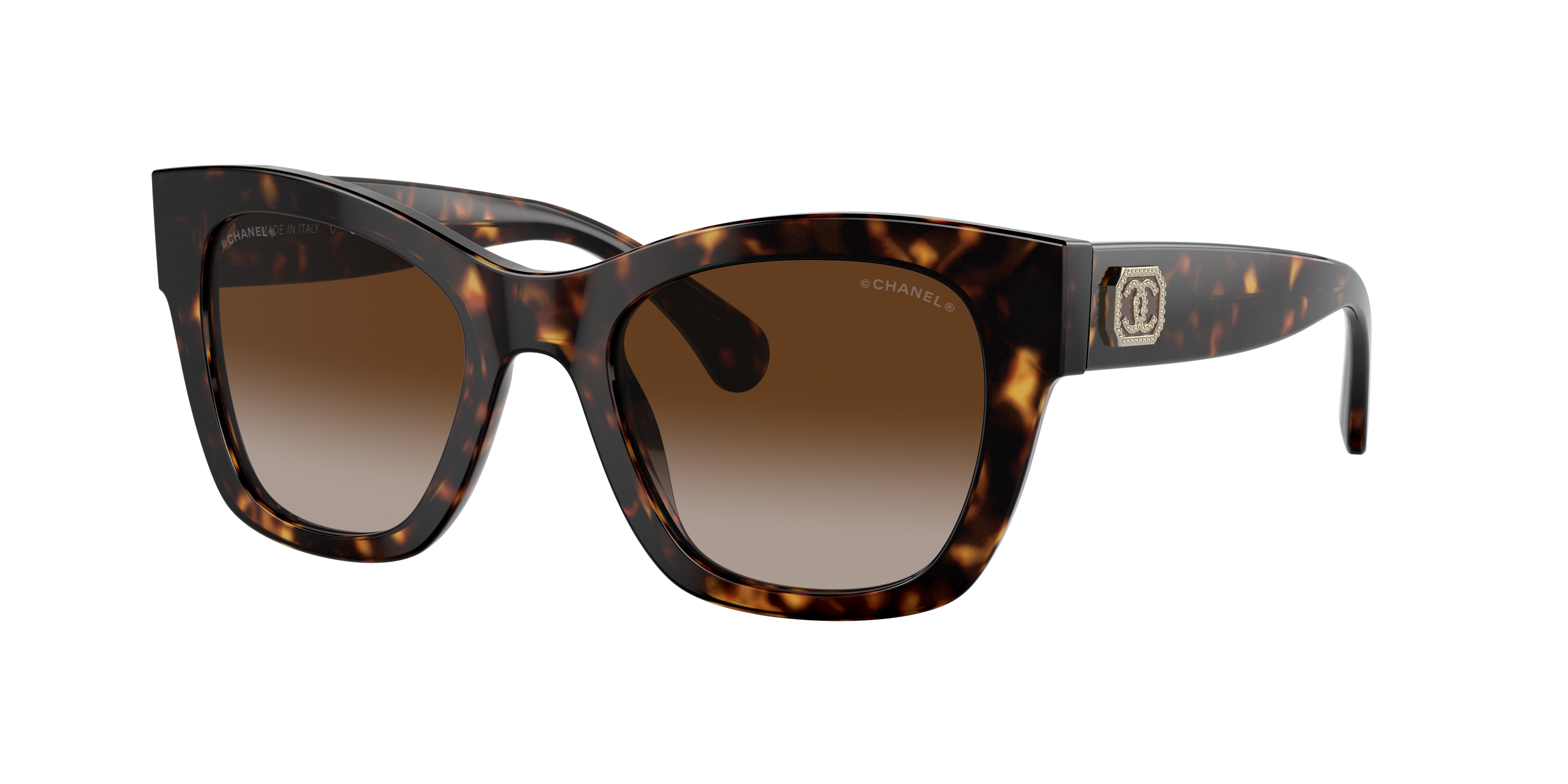 Chanel Woman Sunglass Square Sunglasses CH5478A -  Frame color: Dark Tortoise, Lens color: Brown