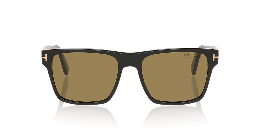 TOM FORD Calder Black Shiny - Man Luxury Sunglasses, Brown Polarized Lens