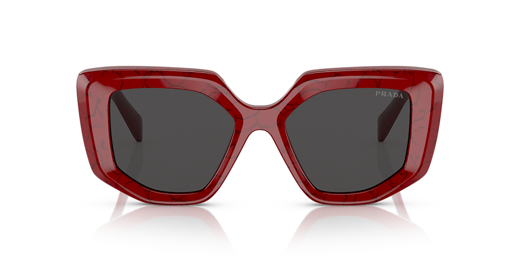 Prada PR 14ZS M (50 - 18) with Grey lenses and Red frame